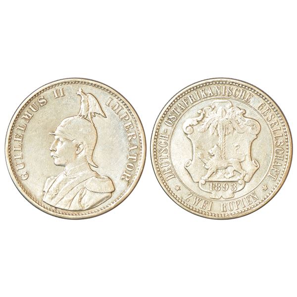 Foreign: German East Africa, Wilhelm II (1888-1918 AD), silver 2 rupien, 1893, KM 5, 23.08g.