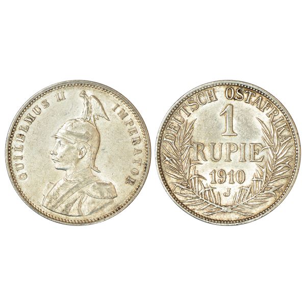 Foreign: German East Africa, Wilhelm II (1888-1918 AD), silver rupie, 1910, KM 10, 11.64g.