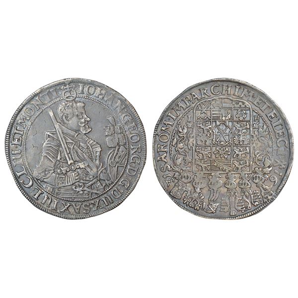 Foreign: German State-Saxony Albertine, Johann Georg I, silver thaler, 1631, 'HI' mint mark, KM 132,