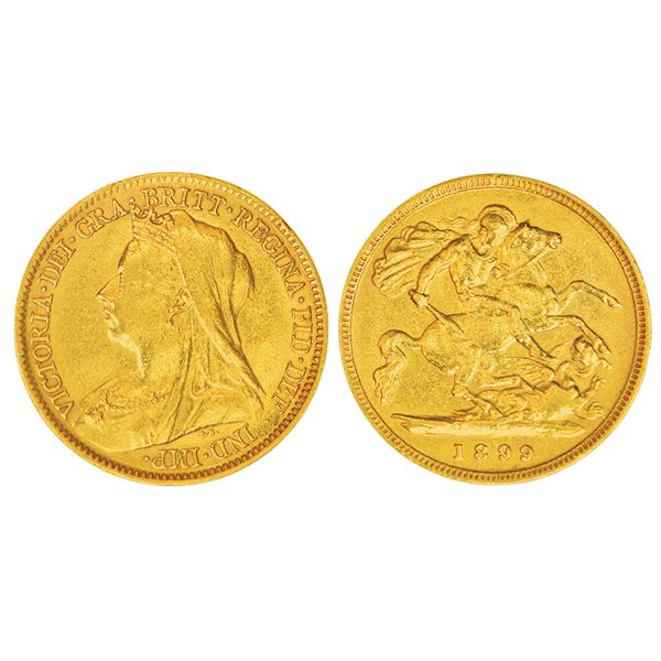 Foreign: Great Britain, Victoria, gold ½ sovereign, 1899, KM 784, 3.97g.