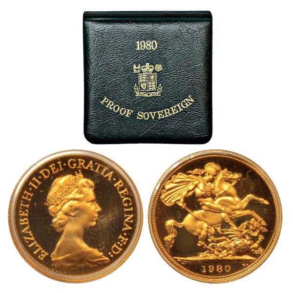 Foreign: Great Britain, Elizabeth II, gold sovereign, Proof, 1980, KM 919, 7.98g.