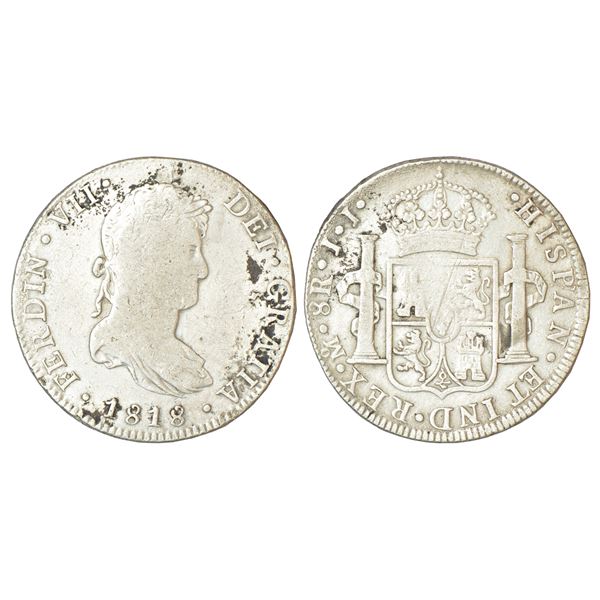 Foreign: Mexico, Ferdinand VII (1808-1821 AD), silver 8 reales, 1818, 'MO'/'JJ' mintmark, KM 111,