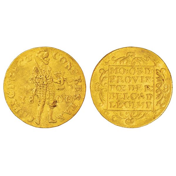 Foreign: Netherlands, Batavian Republic, gold ducat, 1800, KM 11.3, 3.45g.
