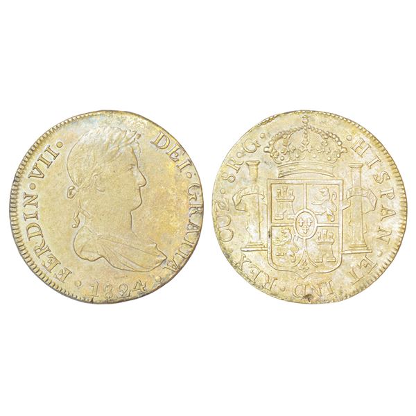 Foreign: Peru, Ferdinand VII (1808-1821 AD), silver 8 reales, 1824, 'CUZCO G' mintmark, KM 117.2, 27