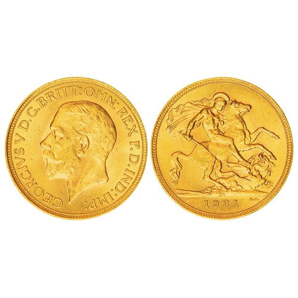 Foreign: South Africa, George V, gold sovereign, Pretoria mint, 'SA' mintmark, 1931, KM A22, 7.97g.