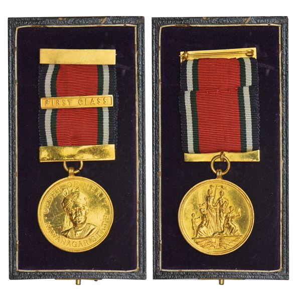 Medal: Nawanagar, H.H. Shri Sir Ranjitsinhji Vibhaji II-Jamsaheb of Nawanagar, FIRST CLASS,
