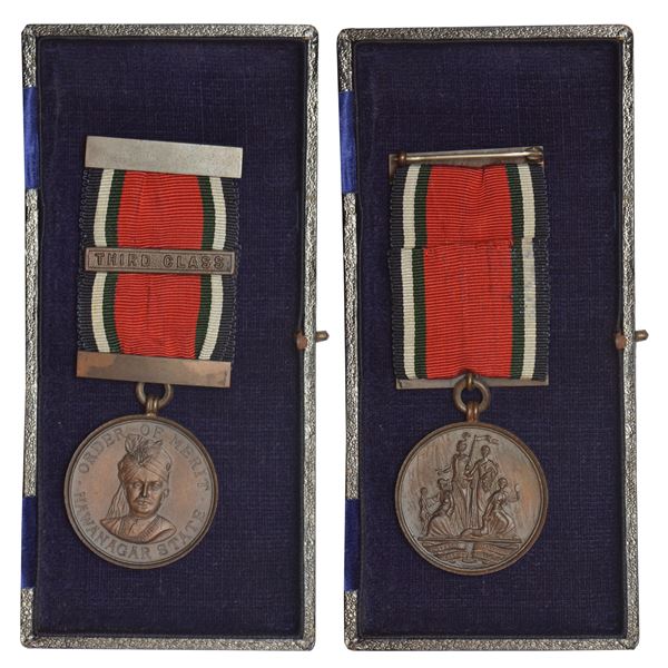 Medal: Nawanagar, H.H. Shri Sir Ranjitsinhji Vibhaji II-Jamsaheb of Nawanagar, THIRD CLASS,