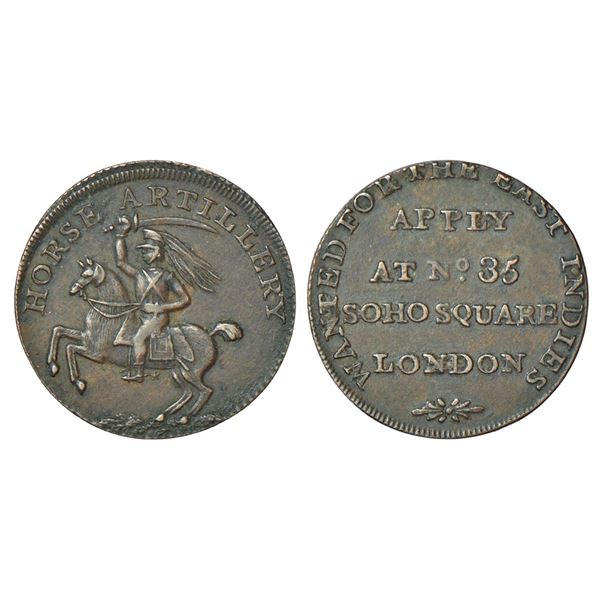 Medal: East India Company, Bengal Presidency, copper recruiting token, Soho mint, 2.80g.