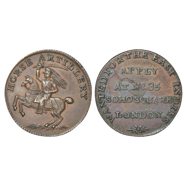 Medal: East India Company, Bengal Presidency, copper recruiting token, Soho mint, 2.69g.