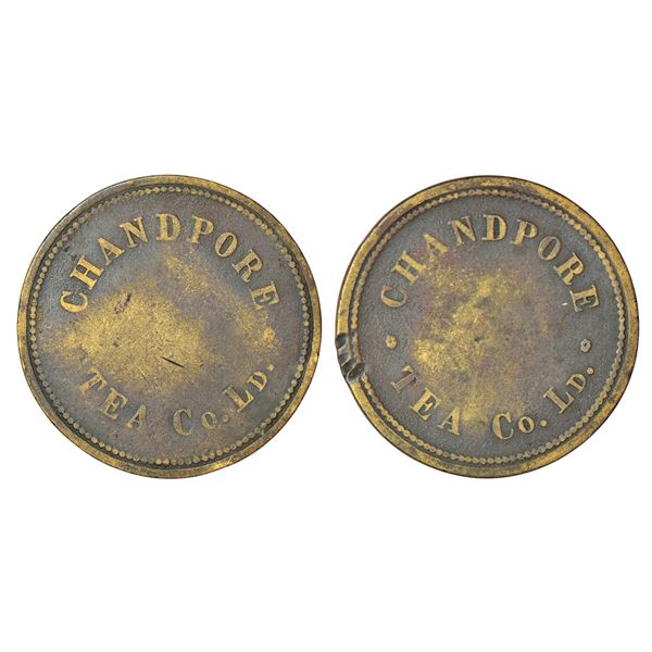 Medal: British India, Tea Garden brass token of Assam-Surma Valley, legend CHANDPORE TEA Co. LD.