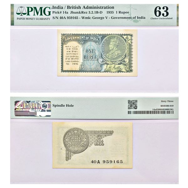 Paper Money: British India, George V, 1 rupee, 2nd issue, 1935, signed by J.W. Kelly,