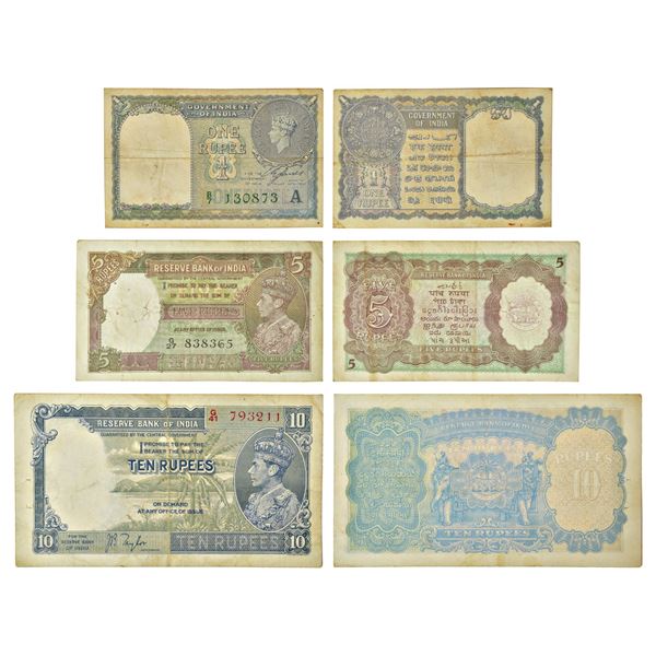 Paper Money: British India, George VI, set of 3 notes, (a) 1 rupee, 1940, signed by C.E. Jones,