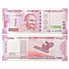 Image 1 : Paper Money: 2000 rupees, fancy number note, new Gandhi series, 2016, signed by Urjit Patel, inset '