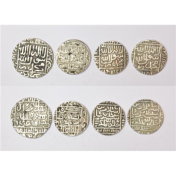 Large Lot: A group of 4 Delhi sultan silver rupee, includes 3x Islam Shah and 1x Sher Shah. (4 coins
