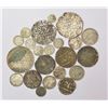 Image 1 : Large Lot: A group of 22 silver coins, rupee to 1/16 rupee denomination, includes Sultanate, Baroda,