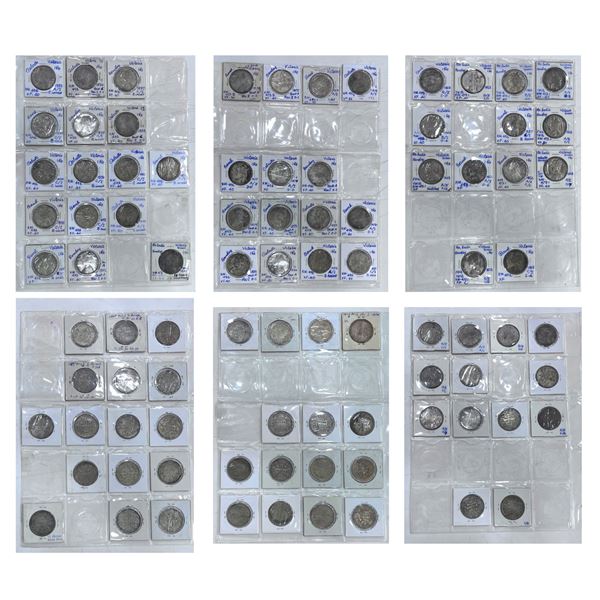 Large Lot: A group of 44 Victoria silver rupee, includes Queen and Empress, Bombay and Calcutta mint