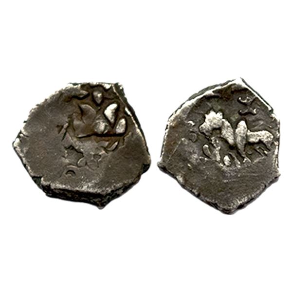 Punch-Marked, Archaic Coinage, Saurashtra Janapada (c. 450-300 BC), Silver 1/4 Karshapana, 0.92Grms.