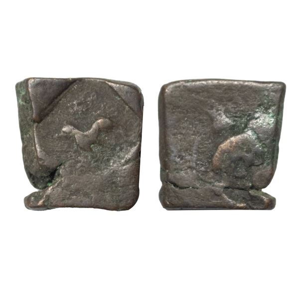 Post Mauryan, Taxila Region, Punch Mark type, Copper Unit, 11.98Grms.