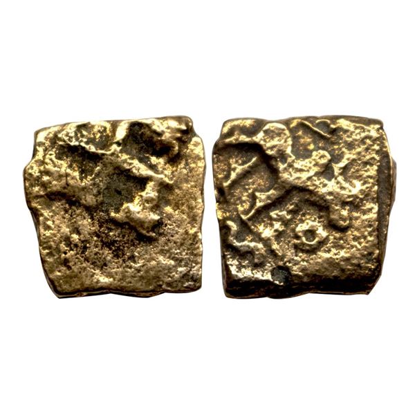Saurashtra Region, Uninscribed type, Bronze Unit, 2.89Grms.