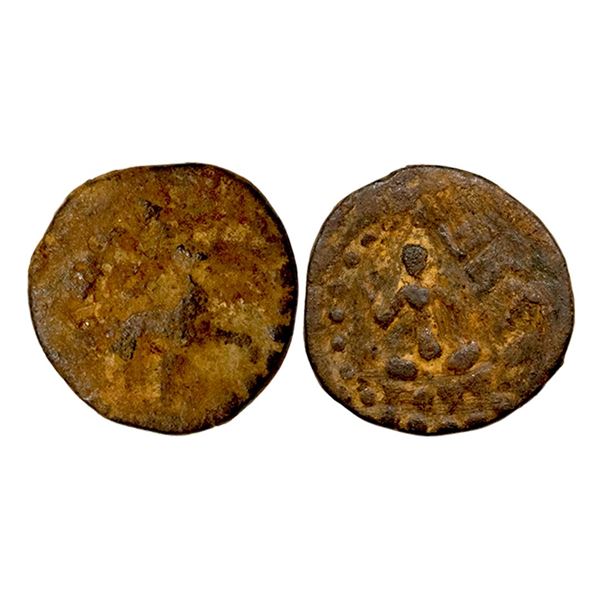Nepal, Lichhavi Period, King Sivadeva I (c. 576 - 605 AD), Copper Unit, 12.33Grms.