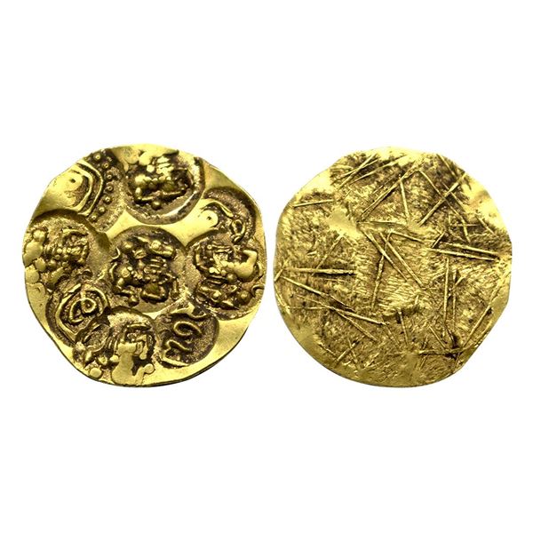 Nolambas of South-Central Karnataka - gold punch-marked gadyana, possibly attributed to Nanni Nolamb