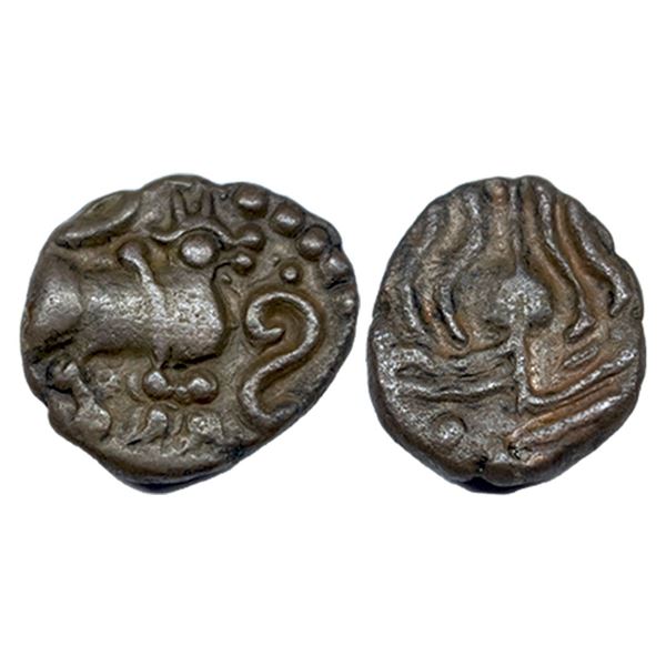 Later pandyas, Pallavas of Sendamangalam, Copper Kasu, 3.22Grms.