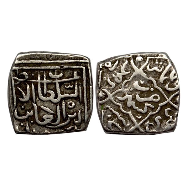 Kashmir Sultanate, Zain al Abidin (AH 823-874 / 1420-1470 AD), Silver Square Sasnu, 6.12Grms, Kashmi