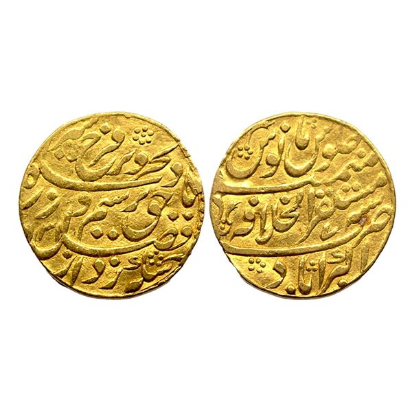 Farrukhsiyar (AH 1124-1131 / 1713-1719 AD), Gold Mohur, 10.83Grms, Mustagir-al-Khilafat Akbarabad Mi