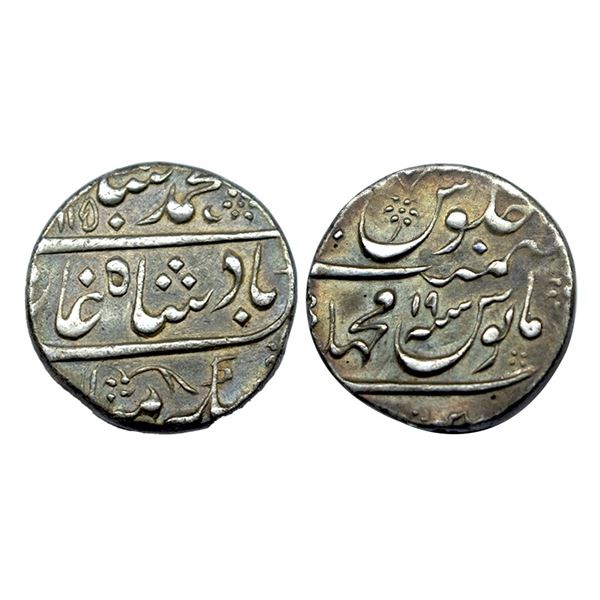 Muhammad Shah (1719-1748 AD), silver rupee, Machhlipatan mint, AH 1150/RY 19, 11.14gms, KM 436.42.