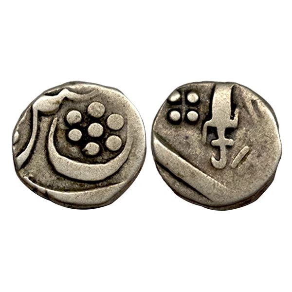 Baroda, Sayaji Rao III (AH 1292-1357 / 1875-1938 AD), Silver Â¼ Rupee, 2.70Grms, Baroda Mint.