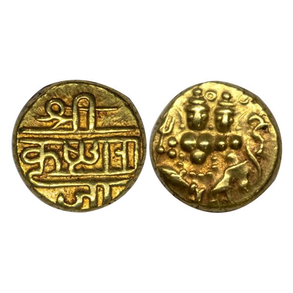 Mysore, Krishna Raja Wodeyar (AH 1225-1285 / 1810-1868 AD), Gold Pagoda, 3.45Grms.