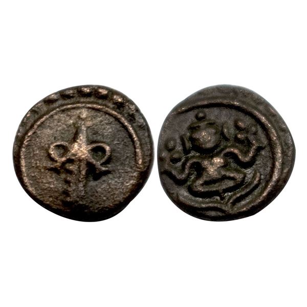 Travancore, Rama Varma III (ME 1004-1022/ 1829-1846 AD), Copper Cash, 0.60Grms.