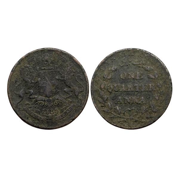 William IIII, Copper One Quarter Anna, 1835,
