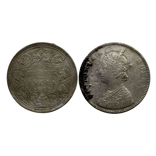 Victoria Queen, Silver Rupee, 1862,