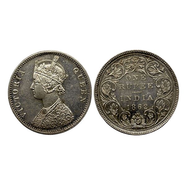 Victoria Queen, Silver Rupee, 1862,