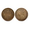 Image 1 : Victoria Queen, Copper One Quarter Anna, 1887,