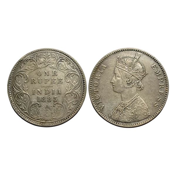 Victoria Empress, Silver Rupee, 1883 A3/I/ No mintmark,