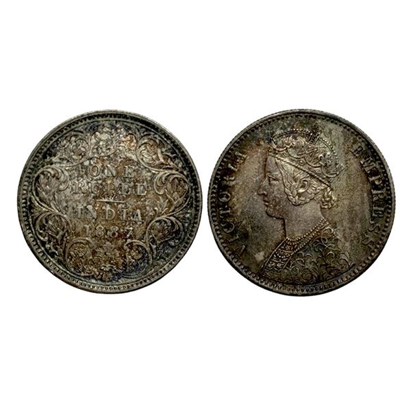 Victoria Empress, Silver Rupee, 1887, C3/I/C incused, Calcutta Mint,