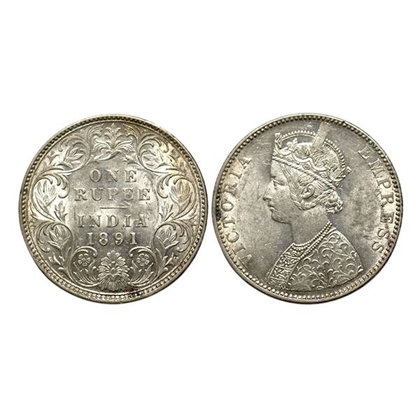 Victoria Empress, Silver Rupee, 1891,