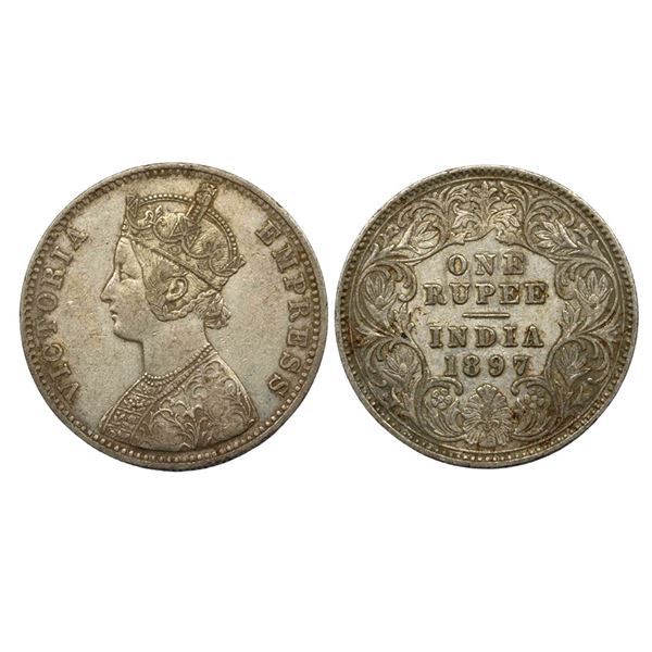 Victoria Empress Silver Rupee,, 1897.