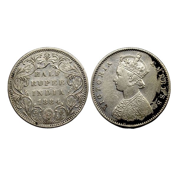 Victoria Empress, Silver 1/2 Rupee, 1884,
