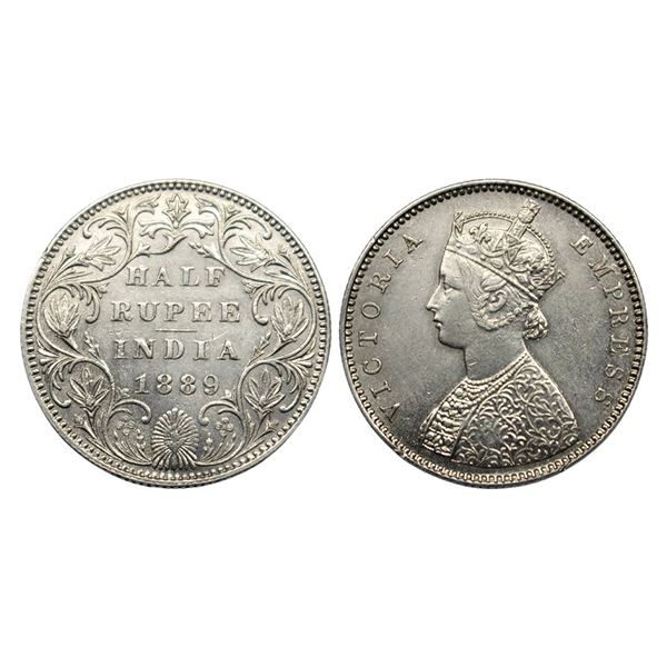 Victoria Empress, Silver 1/2 Rupee, 1889