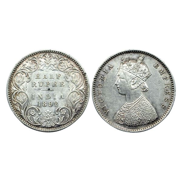 Victoria Empress, Silver 1/2 Rupee, 1892