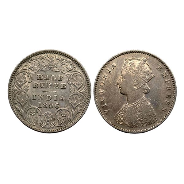 Victoria Empress, Silver 1/2 Rupee, 1896,