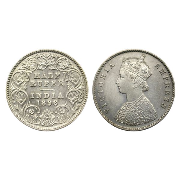 Victoria Empress, Silver 1/2 Rupee, 1896,