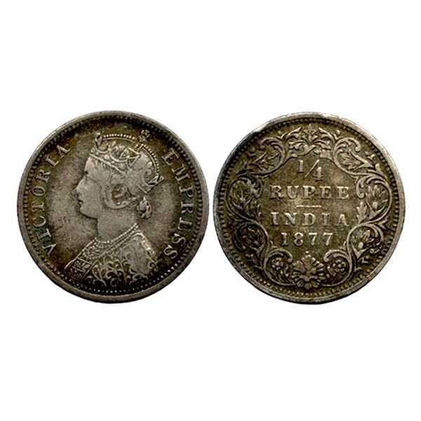 Victoria Empress, Silver 1/4 Rupee, 1877,