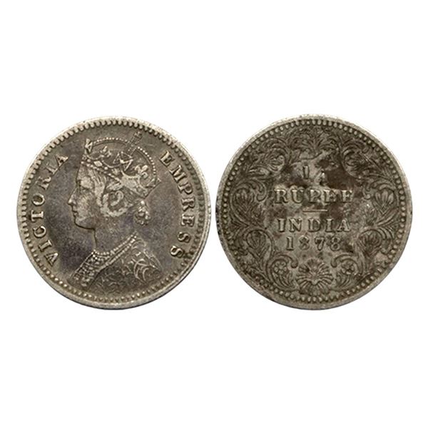 Victoria Empress, Silver 1/4 Rupee, 1878,