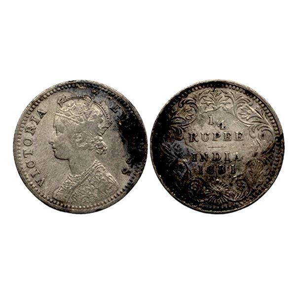 Victoria Empress, Silver 1/4 Rupee, 1881,