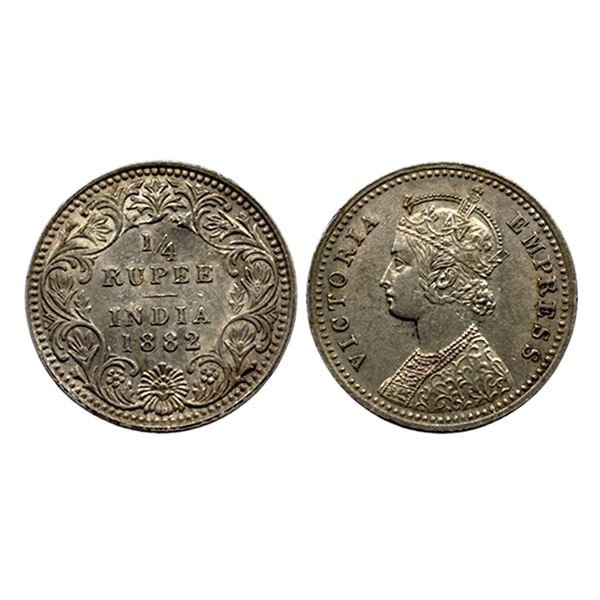 Victoria Empress, Silver 1/4 Rupee, 1882,