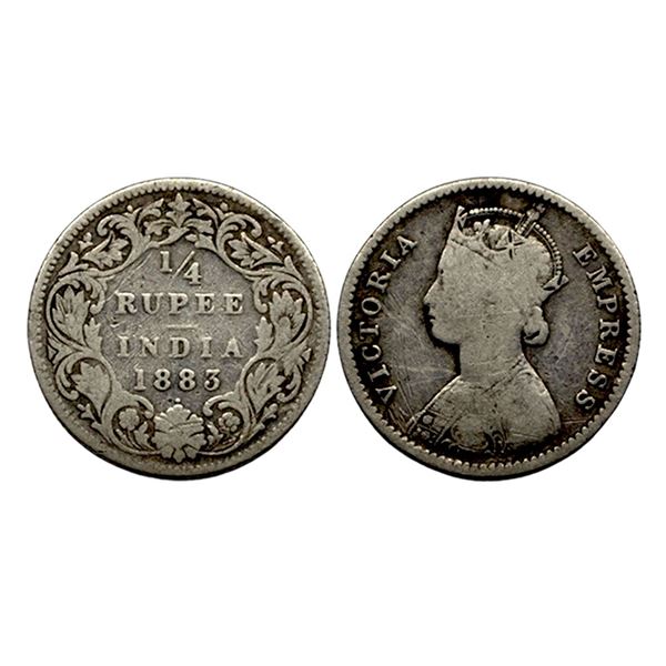 Victoria Empress, Silver 1/4 Rupee, 1883,